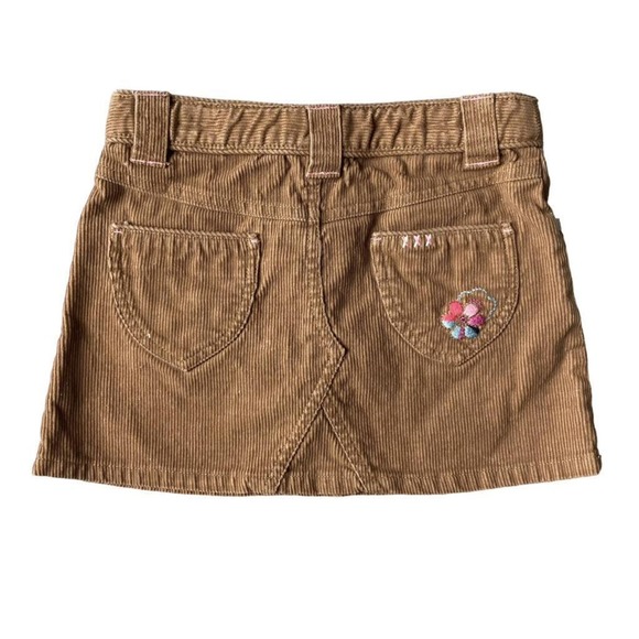 Girls 6X OshKosh Brown Corduroy Pink Trim Pocket Skirt with Bloomers - Picture 2 of 2